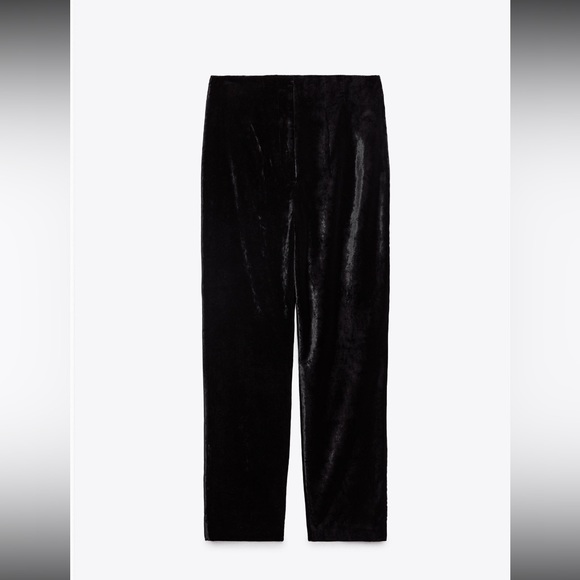 BNWT Zara velvet black tailored suit blazer pant set size XS/S - Picture 6 of 9
